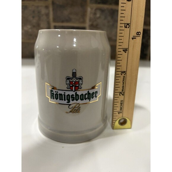 Pair Of 2 Vintage KONIGSBACHER Stoneware Beer Mug Stein Germany 0.4 Liter - Picture 9 of 10